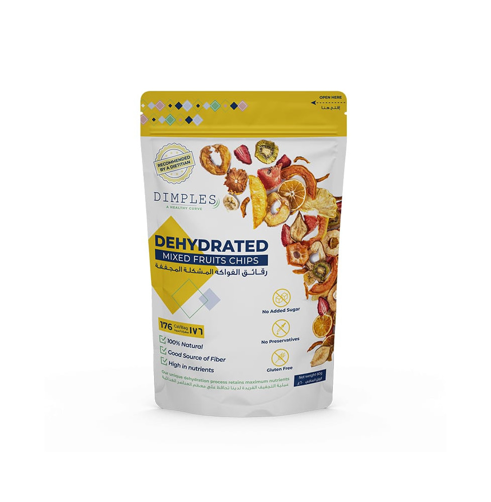 Dehydrated mixed fruits chips 60g