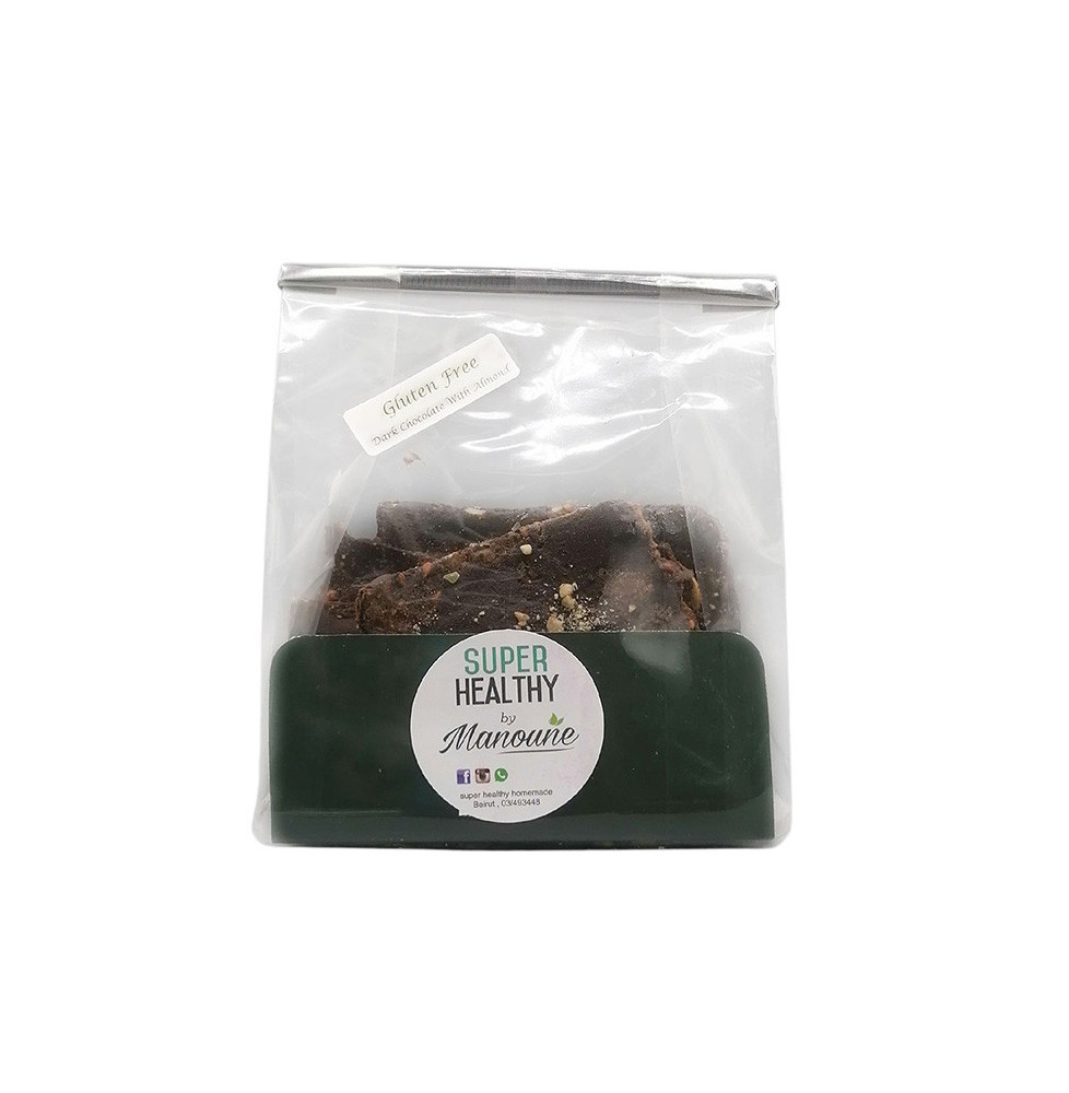 Dark chocolate with almond crackers gluten free 150g