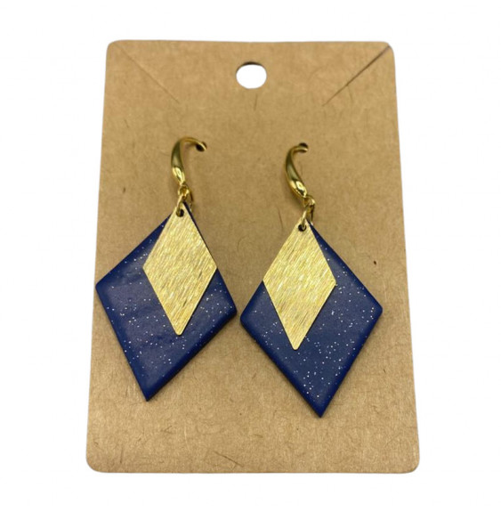 Stellar Gold earrings-Blue