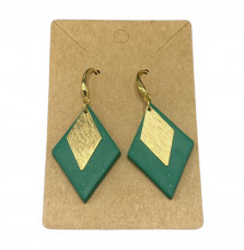 Stellar Gold earrings -Green