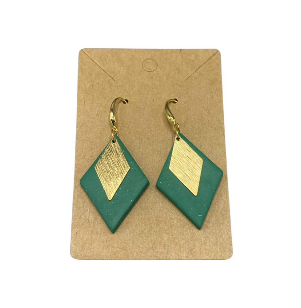 Stellar Gold earrings -Green