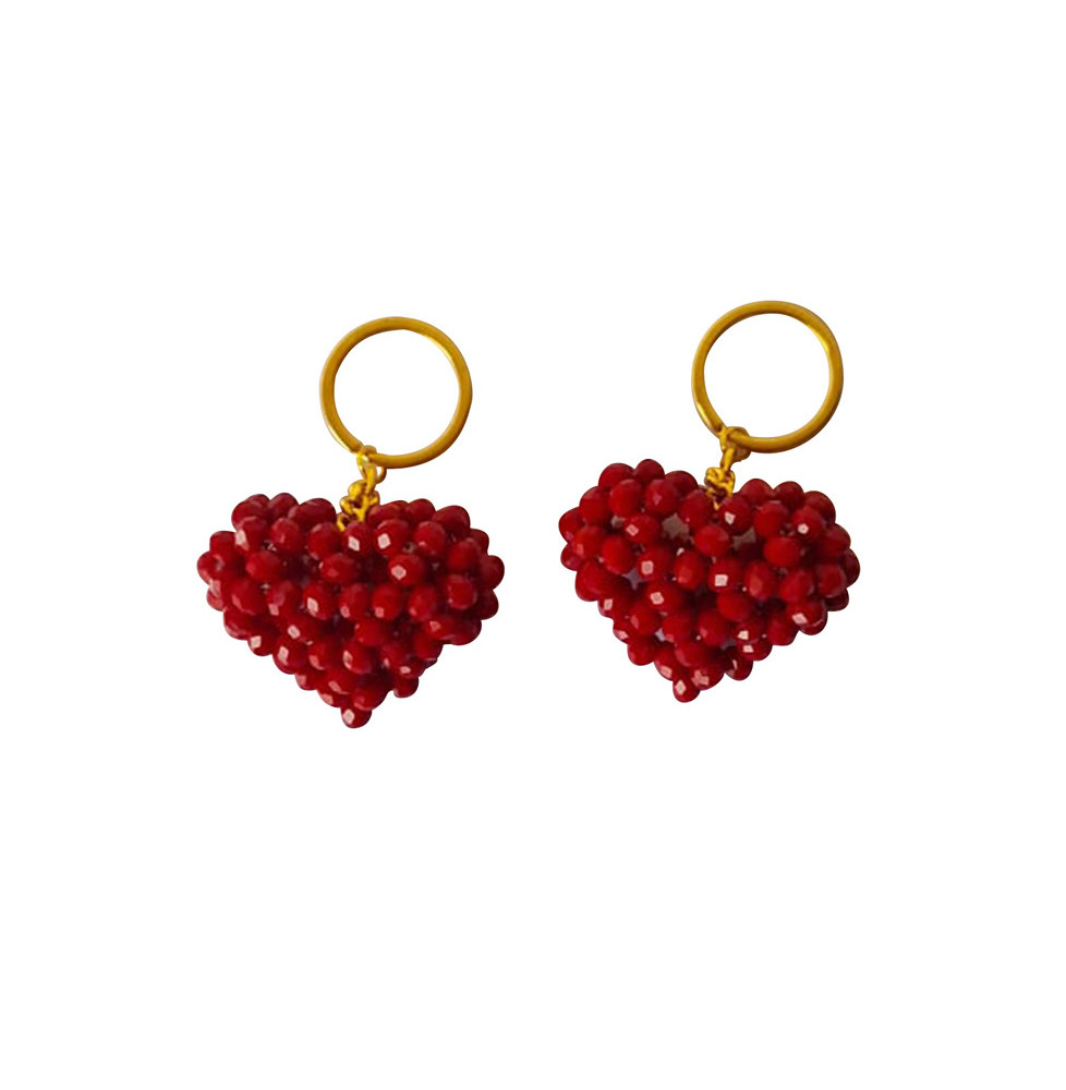 Heart Keychain-Burgundy