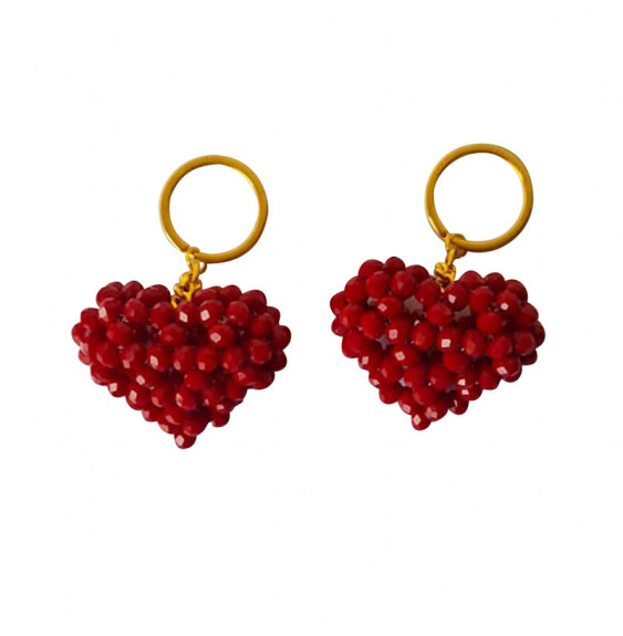 Heart Keychain-Burgundy