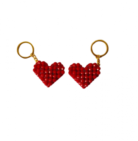 Heart Keychain-Red